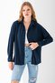 Women's Long-Sleeve Regular-Fit Jacquard Shirt, Navy Blue - 25Y 10039