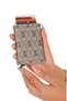 Women's Monogram Patterned Shoulder Bag and Clutch Bag with Gold Accents, Beige, and Card Holder Wallet - 5