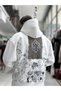 White Holographic Hooded Sweatshirt SW-5261