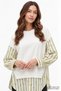 Crew Neck Floral Print Striped Pattern Regular-Fit Maternity Sweatshirt - 2