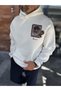 White Back-Printed Hooded Sweatshirt SW-5242 - 4