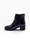 707-27 Leather-Upper, Ruched, Buckled Belt, Zipper-Closure, Heeled Women's Boots (5.5 cm) - 3
