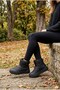 Naile Women's Black Boots with Fur-Lined Design and Quilted Patterned Stitch - 3