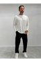 White Collar Stitched Basic Sweatshirt MRK-2869 - 3