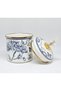 12 MEDIUM-SIZED BLUE ENAMELED JARS & SUGAR BOWLS - 2