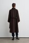 Long, Mock Neck Cashmere Melton Coat, Brown - 6