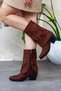 Embossed Cowboy Short Boots, Short Western Boots - 3