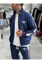 Navy Blue Champ Oversized Zipper Sweatshirt RES-2007 - 4