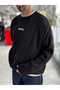 Black Surface-Printed Oversized Knit Sweatshirt PM-019 - 2