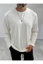 White Collar Stitched Basic Sweatshirt MRK-2869 - 5