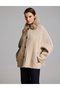 Taupe Color Melton Coat 50331179-VR052 - 3