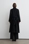 Long, Mock Neck Cashmere Melton Coat, Black - 3