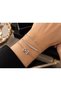 Canselle 3-Piece Silver-Colored Zircon Stone Bow Detail Fashion Bracelet Set, Silver