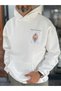White Hooded Sweatshirt with Mono Patch SW-5212 - 7