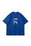 Dalmatian-Print Oversized Unisex Blue T-Shirt