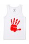 Red Handprint – Bold Minimalist Graphic Cotton Tank Top