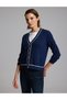 Navy Blue Slim Fit Basic Knit Cardigan 50333949-VR033 - 3