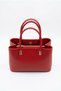Jesse Structured Red Clutch Bag and Shoulder Bag with Gold Buckle Detail - 3