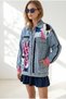 Women's Blue and Pink Streetwear Oversized Paneled Denim Jacket CKT-19000547 - 4