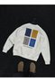 White Sweatshirt with Embossed Flower Design and Brushed Inside TW-7081 - 5