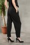 Women's Decorative-Pocket Striped Carrot-Cut Pants, Striped Black - 36141 - 3