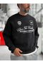 Siyah Nothing Baskılı Yıkamalı Sweatshirt HM - 4