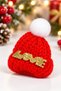 New Year's Red Mini Knitted Santa Hat with "Love" Lettering—New Year's Decoration (5 PIECES) - 6
