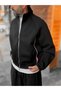 Black Piped Sweatshirt with Zipper RES-5007 - 2