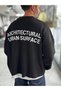 Black Surface-Printed Oversized Knit Sweatshirt PM-019 - 5