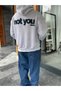 سويت شيرت بغطاء للرأس مطبوع عليه "Gri Not You" PM-111 - 3