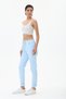 Women's Light Blue Italian-Waist Drawstring Waist Stretch Fabric Straight-Leg Pants, Sizes 38–44 - 3
