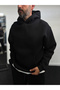 Black Patchwork Hooded Sweatshirt SW-5272 - 5