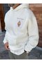 White Hooded Sweatshirt with Mono Patch SW-5212 - 6