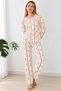 Women's Trendy Winter Coffee-Colored Nightgown and Pajama Set 4864 - 2
