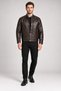Men's modern cut leather-look jacket with zipper and snap button details. - 4