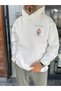 White Hooded Sweatshirt with Mono Patch SW-5212 - 8