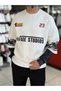 White Ravage Printed Washed Sweatshirt ES-188 - 6