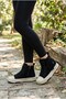 Lissa Women's Lace-Up Athletic Boot with Fringed Side Design, Genuine Leather, Black Suede