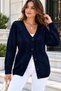Women's Cardigan – Braided V-Neck Button-Down Knit Cardigan - 2