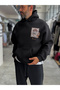 Black Hooded Sweatshirt with Back Print SW-5242 - 4