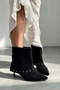 Rocio Black Nubuck Women's Loose-Fit Ankle Boots with Metal Accents - 4