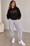 HOODED SWEATSUIT 2-PIECE SET WITH BRUSHED INSIDE SWEATPANTS AND TOP, NEW YORK PRINT