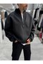 Black Half-Zip Panda Print Sweatshirt HM- - 2