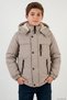 3-Zip Hooded Boys' Jacket with Plush Lining - 26K 1071