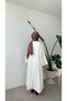V-COLLAR KIMONO WITH EMBROIDERED DETAILS - WHITE - 5