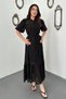 Black Dress with Transparent Inner Lining - 2