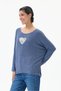 Women's Blue Italian-Patterned Sequin Knit Sweater, Sizes 40–46 - 2