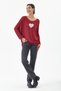 Women's Burgundy Italian-Patterned Sequin Knit Sweater, Sizes 40–46 - 5