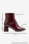 AUBERT Burgundy Wrinkled Patent Leather Women's Heeled Boots - 5