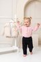 Girl's 3-Piece Outfit Set: Jacket with Tulip Detail, Hooded Jacket, Muslin Shirt, and Black Jeans—Festive Outfit Set for 6–24 Months - 6